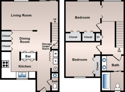 2 Bed / 1½ Bath / 1,300 sq ft / Availability: Please Call / Deposit: $500 / Rent: $885